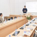 Resource person Kevisato Sanyü presenting at the Mokokchung School Administrators Meet organised by the NagaEd at Hotel Metsuben on February 3.